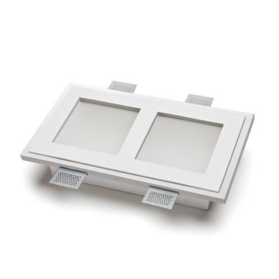 4052 INCASSO IN GESSO RETTANGOLARE A LED INTEGRATO DA 13,5W 1500 LUMEN 9010 BELFIORE - Cristalensi Shop Online