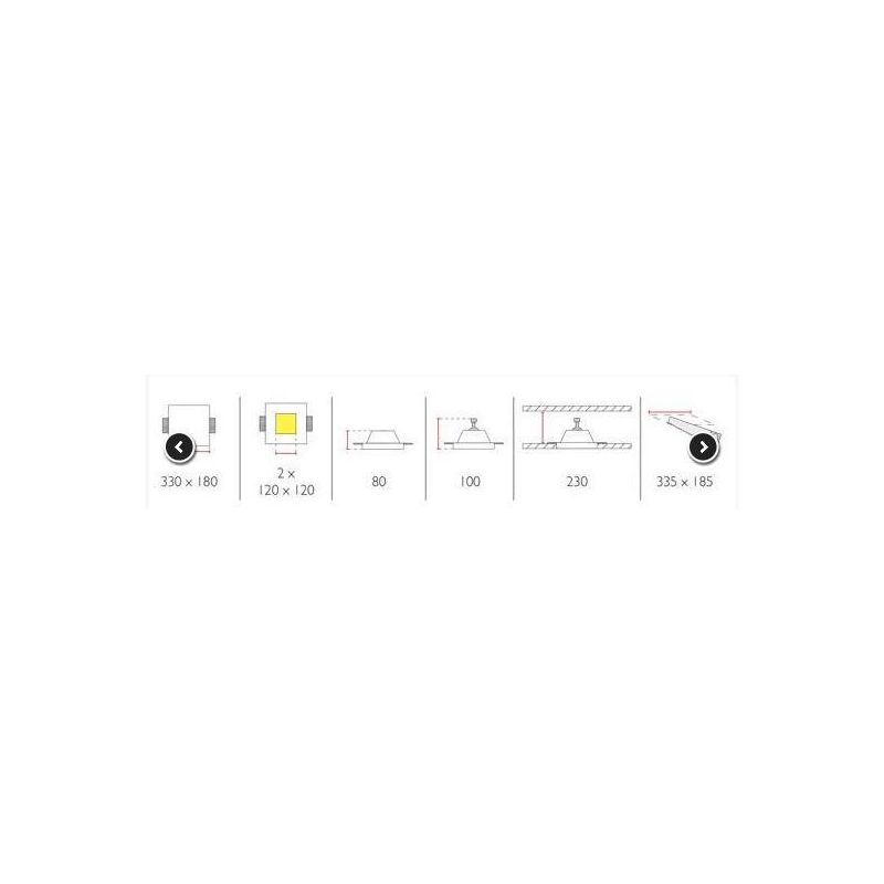 4052 INCASSO IN GESSO RETTANGOLARE A LED INTEGRATO DA 13,5W 1500 LUMEN 9010 BELFIORE - Cristalensi Shop Online