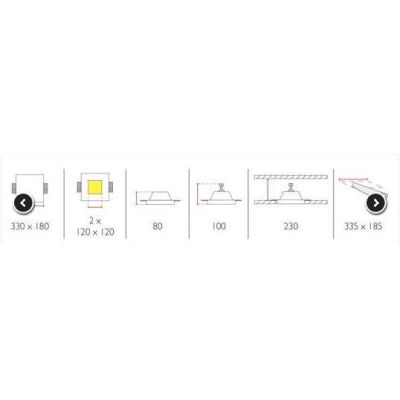 4052 INCASSO IN GESSO RETTANGOLARE A LED INTEGRATO DA 13,5W 1500 LUMEN 9010 BELFIORE - Cristalensi Shop Online