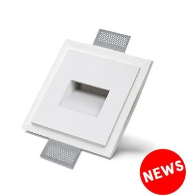 4154B INCASSO SEGNAPASSO PICCOLO IN GESSO CRISTALY A LED 1,1W VERNICIABILE 9010 BELFIORE - Cristalensi Shop Online