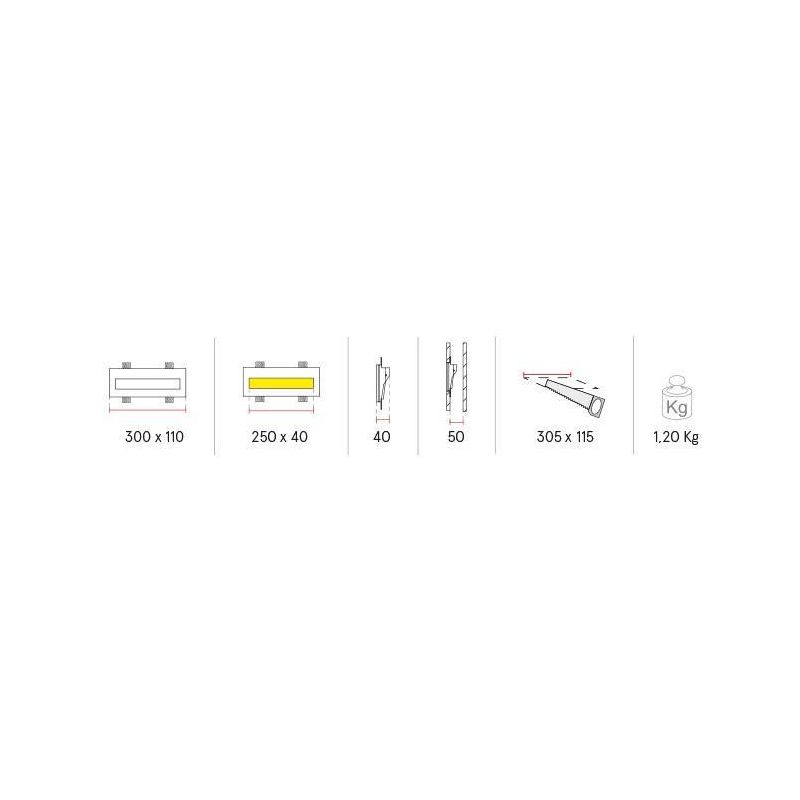 4156 INCASSO SEGNAPASSO RETTANGOLARE IN GESSO A LED 5,5W VERNICIABILE 9010 BELFIORE - Cristalensi Shop Online