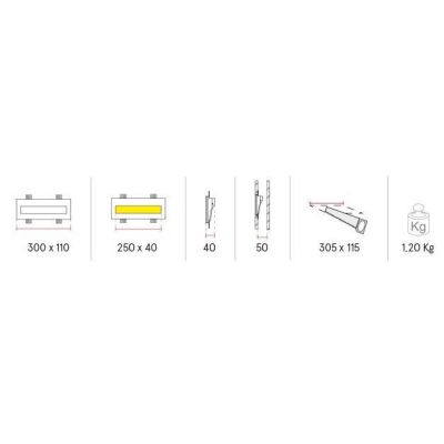 4156 INCASSO SEGNAPASSO RETTANGOLARE IN GESSO A LED 5,5W VERNICIABILE 9010 BELFIORE - Cristalensi Shop Online