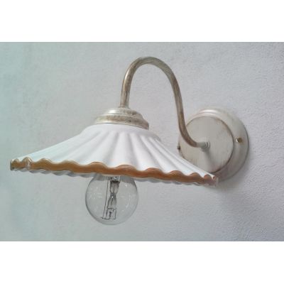 APPLIQUE IN FERRO VERNICIATO RUGGINE O AVORIO CON PIATTO IN CERAMICA CRISTALENSI TUSCANY - Cristalensi Shop Online