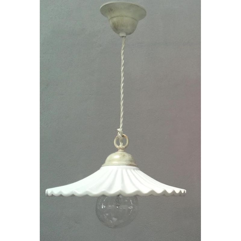 SOSPENSIONE CON PIATTO IN CERAMICA DIAMETRO 30 IN DUE COLORI CRISTALENSI TUSCANY - Cristalensi Shop Online