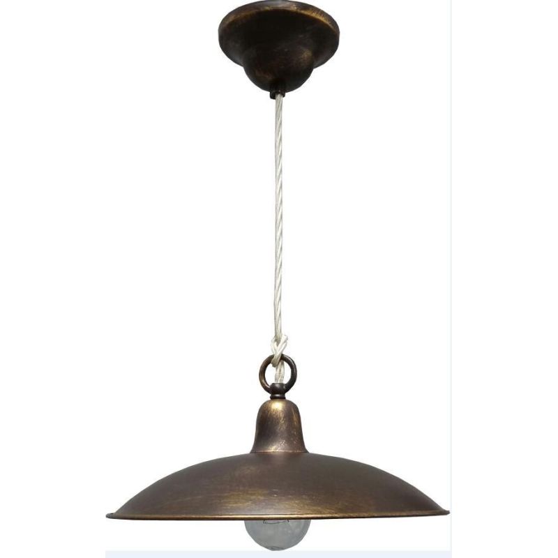 SOSPENSIONE CON PIATTO DI METALLO D30 RUGGINE O AVORIO CRISTALENSI TUSCANY - Cristalensi Shop Online