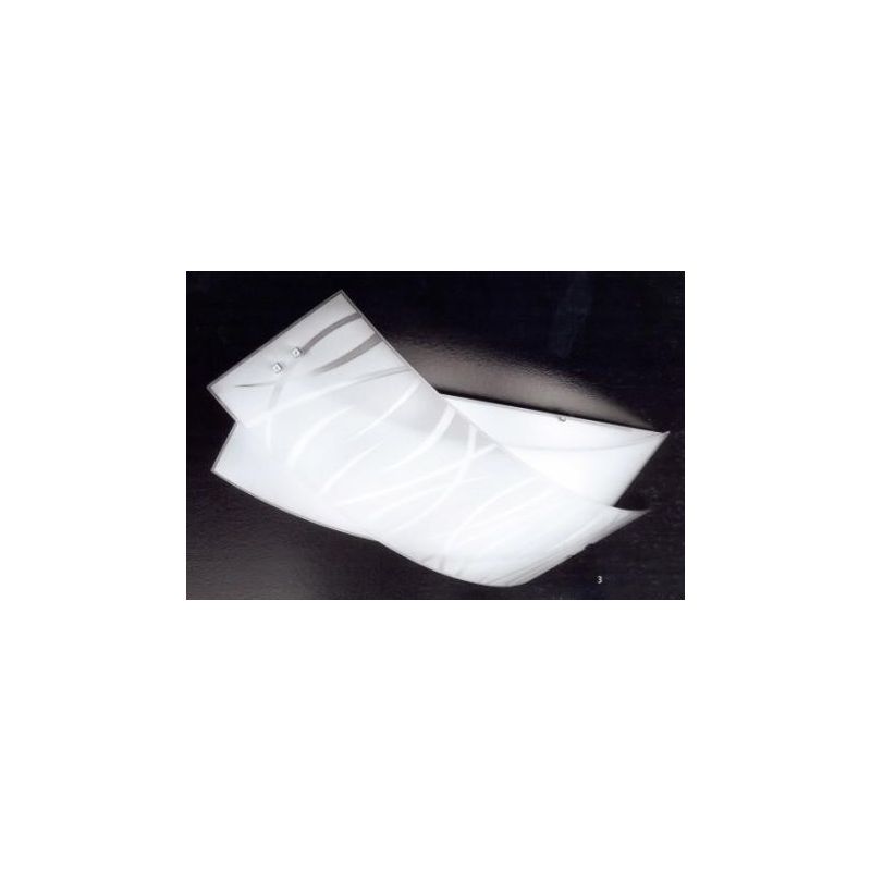 AGNESE LAMPADA DA SOFFITTO IN VETRO MEDIA DI GEA LUCE SERIGRAFATA BIANCA GEA LUCE - Cristalensi Shop Online