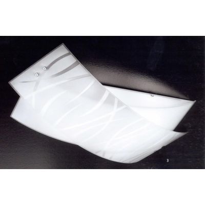 AGNESE LAMPADA DA SOFFITTO IN VETRO MEDIA DI GEA LUCE SERIGRAFATA BIANCA GEA LUCE - Cristalensi Shop Online