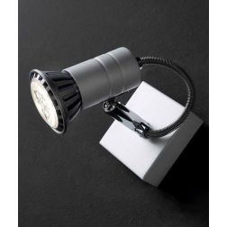 ZELIG 1 FARETTO IN METALLO BIANCO, NERO O CROMO DIREZIONABILE CON LAMPADINA LED Illuminando - Cristalensi Shop Online 2