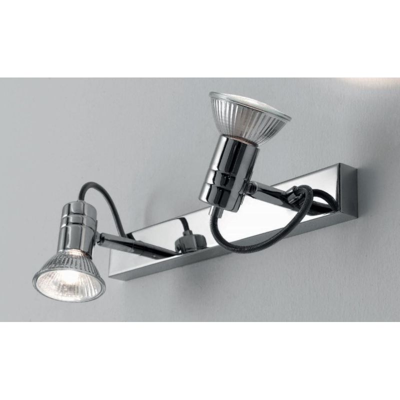 ZELIG 2 BINARIO IN METALLO BIANCO, NERO O CROMO DIREZIONABILE CON LAMPADINE LED Illuminando - Cristalensi Shop Online