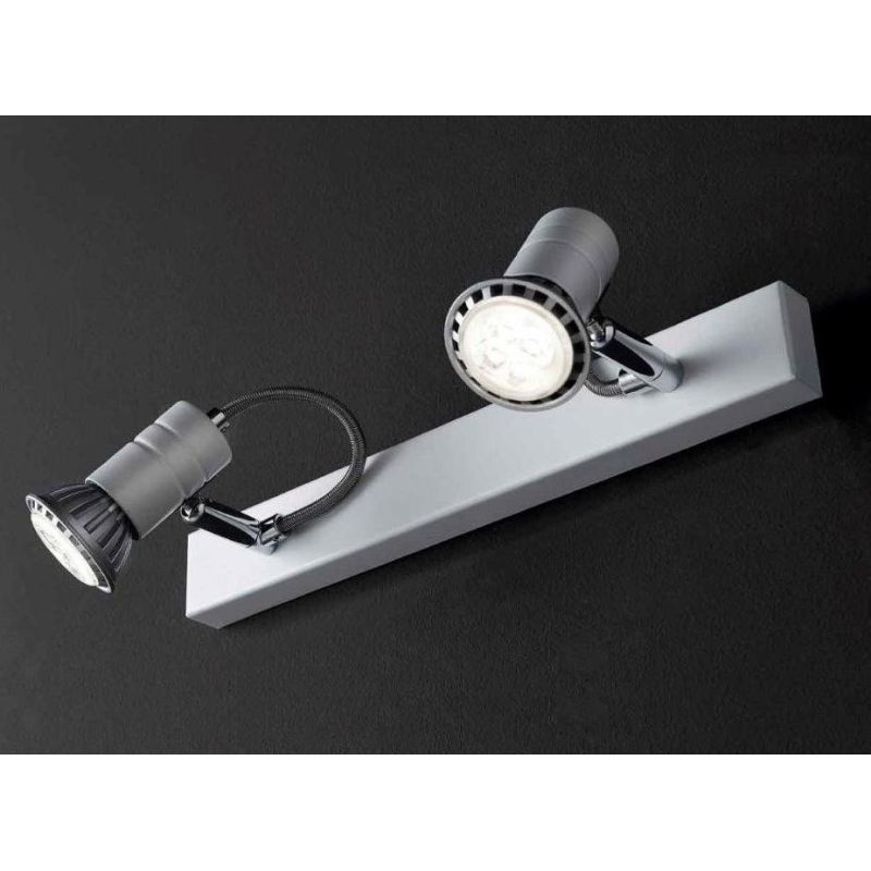 ZELIG 2 BINARIO IN METALLO BIANCO, NERO O CROMO DIREZIONABILE CON LAMPADINE LED Illuminando - Cristalensi Shop Online