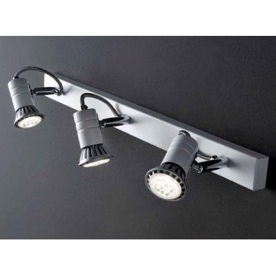 ZELIG 3 BINARIO IN METALLO BIANCO, NERO O CROMO DIREZIONABILE CON LAMPADINE LED Illuminando - Cristalensi Shop Online