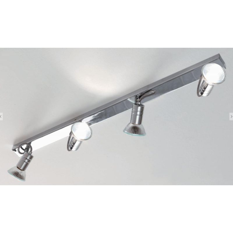 ZELIG 4 BINARIO IN METALLO BIANCO,NERO O CROMO DIREZIONABILE CON LAMPADINE LED Illuminando - Cristalensi Shop Online