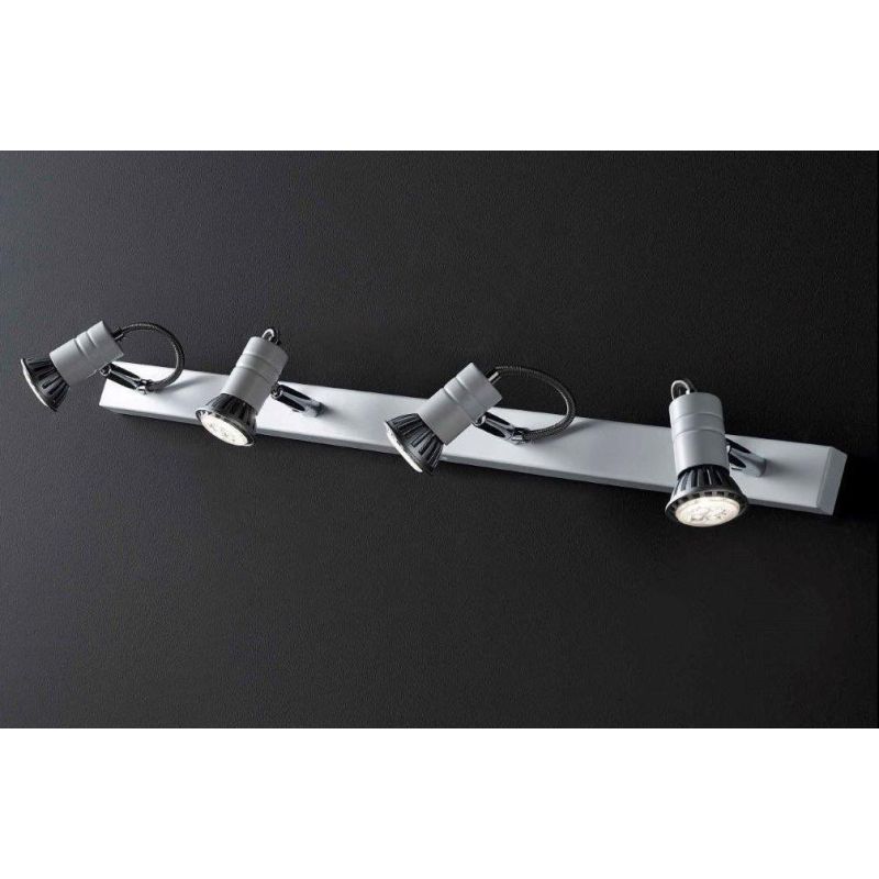 ZELIG 4 BINARIO IN METALLO BIANCO,NERO O CROMO DIREZIONABILE CON LAMPADINE LED Illuminando - Cristalensi Shop Online