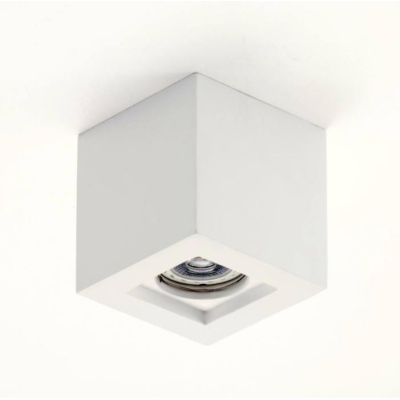 825 PLAFONIERA CUBICA IN GESSO VERNICIABILE DI ISYLUCE CON ATTACCO GU10 ISYLUCE - Cristalensi Shop Online