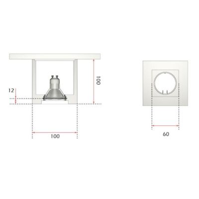 825 PLAFONIERA CUBICA IN GESSO VERNICIABILE DI ISYLUCE CON ATTACCO GU10 ISYLUCE - Cristalensi Shop Online