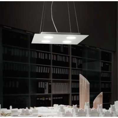 FLET AFFRALUX LAMPADARIO 4 E 1 LUCI LED INTERCAMBIABILI METALLO BIANCO MODERNA AFFRALUX - Cristalensi Shop Online