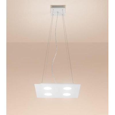 FLET AFFRALUX LAMPADARIO 4 E 1 LUCI LED INTERCAMBIABILI METALLO BIANCO MODERNA AFFRALUX - Cristalensi Shop Online