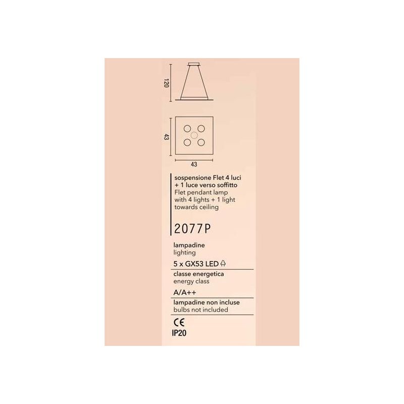 FLET AFFRALUX LAMPADARIO 4 E 1 LUCI LED INTERCAMBIABILI METALLO BIANCO MODERNA AFFRALUX - Cristalensi Shop Online