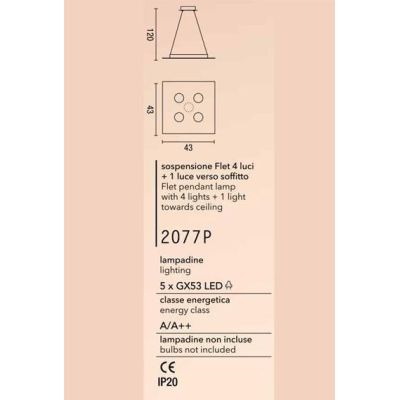 FLET AFFRALUX LAMPADARIO 4 E 1 LUCI LED INTERCAMBIABILI METALLO BIANCO MODERNA AFFRALUX - Cristalensi Shop Online