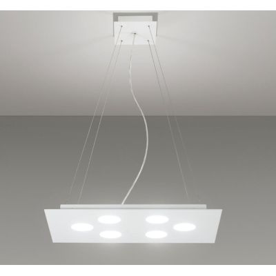 2079G FLET AFFRALUX LAMPADARIO 6 E 1 LUCI LED INTERCAMBIABILI METALLO BIANCO AFFRALUX - Cristalensi Shop Online