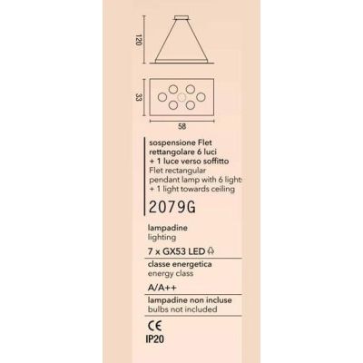 2079G FLET AFFRALUX LAMPADARIO 6 E 1 LUCI LED INTERCAMBIABILI METALLO BIANCO AFFRALUX - Cristalensi Shop Online