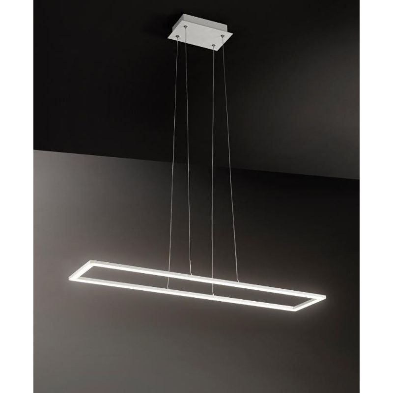 QUATTRO LAMPADARIO SOSPENSIONE LED 72W 3000K RETTANGOLARE GRANDE MODERNO AFFRALUX - Cristalensi Shop Online
