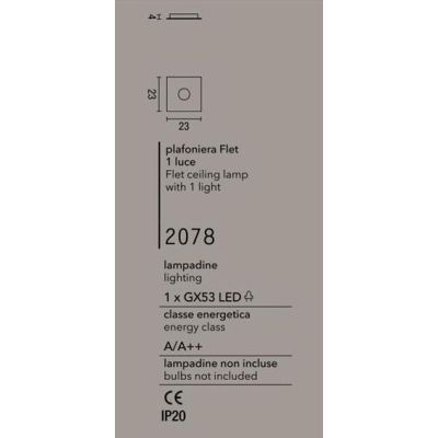 2078 FLET PLAFONIERA PICCOLA LATO 23 CM CON LAMPADINA SOSTITUIBILE MODERNA ECONOMICA AFFRALUX - Cristalensi Shop Online