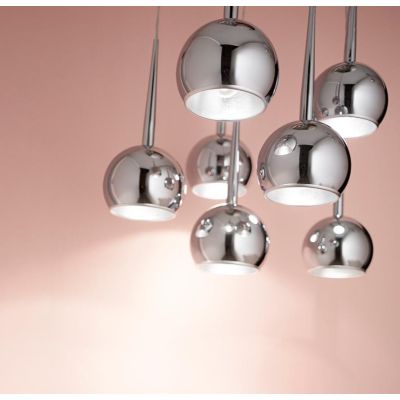 BOL AFFRALUX LAMPADARIO A SFERE CROMATO 9 LUCI MODERNO LAMPADINE SOSTITUIBILI AFFRALUX - Cristalensi Shop Online