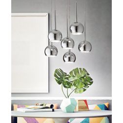BOL AFFRALUX LAMPADARIO A SFERE CROMATO 9 LUCI MODERNO LAMPADINE SOSTITUIBILI AFFRALUX - Cristalensi Shop Online 2