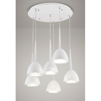 BELL AFFRALUX LAMPADARIO MODERNO 6 LUCI IN METALLO BIANCO LAMPADINE SOSTITUIBILI AFFRALUX - Cristalensi Shop Online