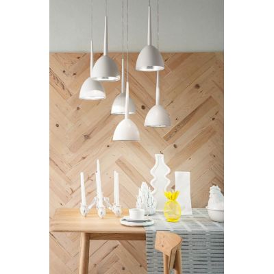 BELL AFFRALUX LAMPADARIO MODERNO 6 LUCI IN METALLO BIANCO LAMPADINE SOSTITUIBILI AFFRALUX - Cristalensi Shop Online