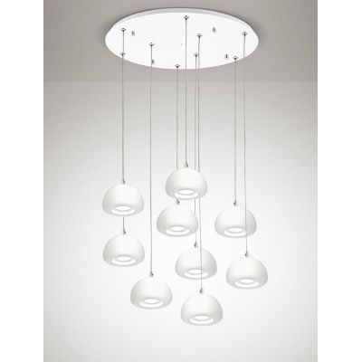 BELLDIODI AFFRALUX LAMPADARIO 9 LUCI LED 27W MODERNO BIANCO AFFRALUX - Cristalensi Shop Online