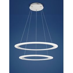 ACRYLED AFFRALUX LAMPADARIO LED 53W ANELLI DIAMETRO 80/60 CM MODERNO BIANCO AFFRALUX - Cristalensi Shop Online 2