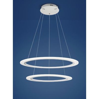 ACRYLED AFFRALUX LAMPADARIO LED 53W ANELLI DIAMETRO 80/60 CM MODERNO BIANCO AFFRALUX - Cristalensi Shop Online
