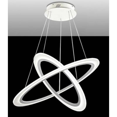 ACRYLED AFFRALUX LAMPADARIO LED 53W ANELLI DIAMETRO 80/60 CM MODERNO BIANCO AFFRALUX - Cristalensi Shop Online