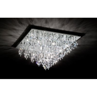 ROTONDO AFFRALUX PLAFONIERA QUADRATA LATO 65 CM CROMO CON CRISTALLI AFFRALUX - Cristalensi Shop Online