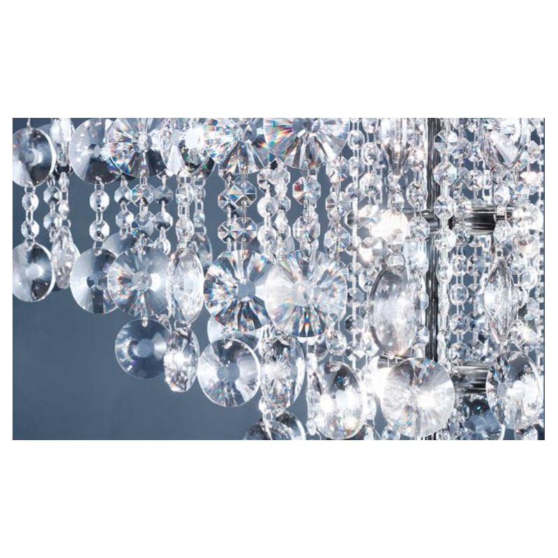 ROTONDO AFFRALUX PLAFONIERA QUADRATA LATO 65 CM CROMO CON CRISTALLI AFFRALUX - Cristalensi Shop Online