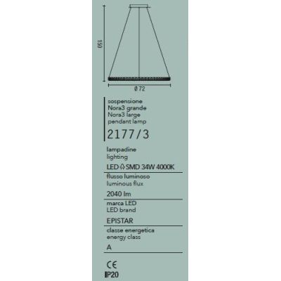 NORA3 AFFRALUX LAMPADARIO CON CRISTALLI A LED 34W 4000K DIAMETRO 72 CM AFFRALUX - Cristalensi Shop Online