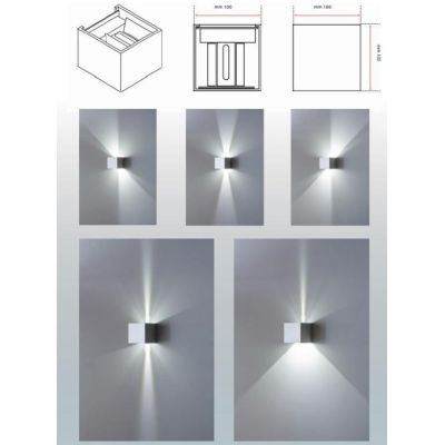 APPLIQUE CUBO BIANCO NERO CORTEN ANTRACITE 6W LED 3000K O 4000K FASCIO LUCE REGOLABILE ISYLUCE - Cristalensi Shop Online