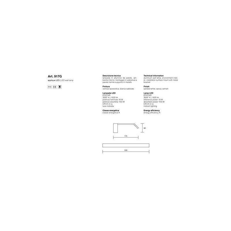 APPLIQUE ISYLUCE GRANDE PER SPECCHIO DA BAGNO BIANCO O NERO LED 18W 3000K ISYLUCE - Cristalensi Shop Online