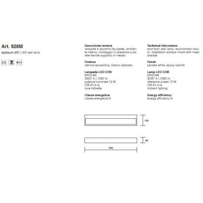 APPLIQUE ISYLUCE RETTANGOLARE MEDIO LED 12W 3000K o 4000K ALLUMINIO ISYLUCE - Cristalensi Shop Online
