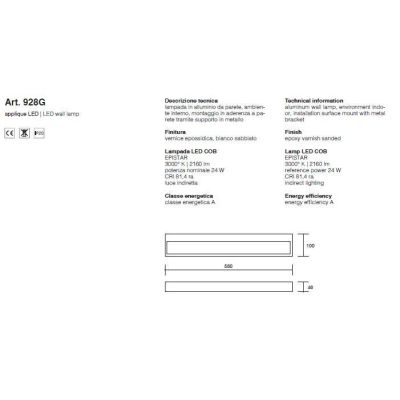 APPLIQUE ISYLUCE RETTANGOLARE GRANDE LED 24W 3000K O 4000K ALLUMINIO ISYLUCE - Cristalensi Shop Online