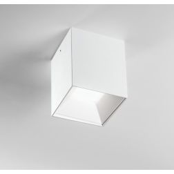 PLAFONIERA CUBO LED INTEGRATO 20W 3000K ALLUMINIO BIANCO VETRO SABBIATO DI ISYLUCE ISYLUCE - Cristalensi Shop Online
