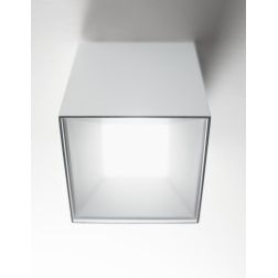 PLAFONIERA CUBO LED INTEGRATO 20W 3000K ALLUMINIO BIANCO VETRO SABBIATO DI ISYLUCE ISYLUCE - Cristalensi Shop Online 2