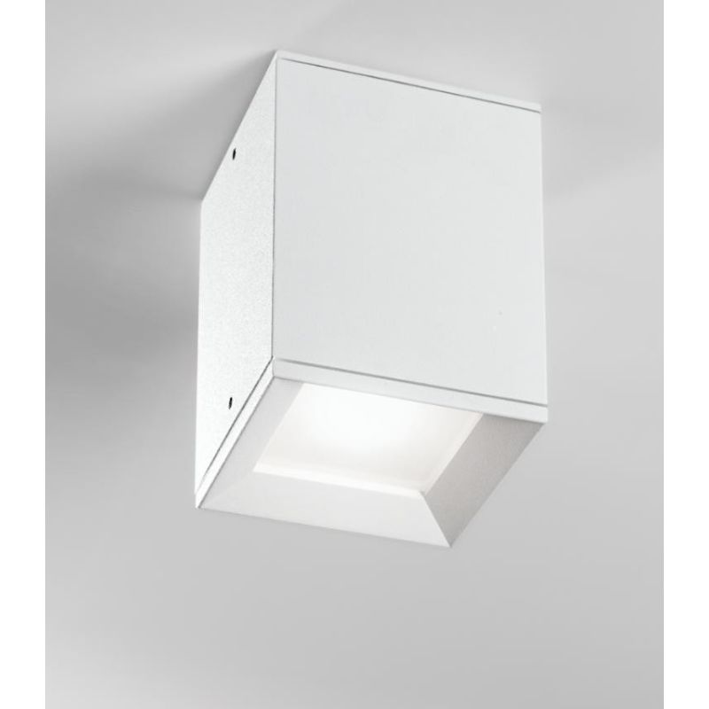 PLAFONIERA ISYLUCE ESTERNA IP54 ALLUMINIO BIANCO, ANTRACITE, CORTEN O NERO VETRO SATINATO ISYLUCE - Cristalensi Shop Online
