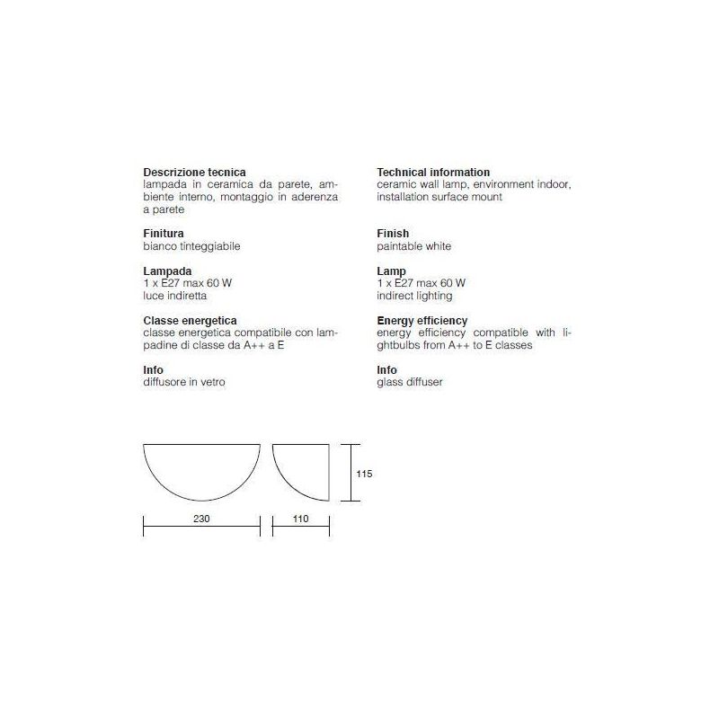APPLIQUE ISYLUCE PICCOLO BIANCO EFFETTO GESSO VERNICIABILI DIAMETRO 23 ISYLUCE - Cristalensi Shop Online