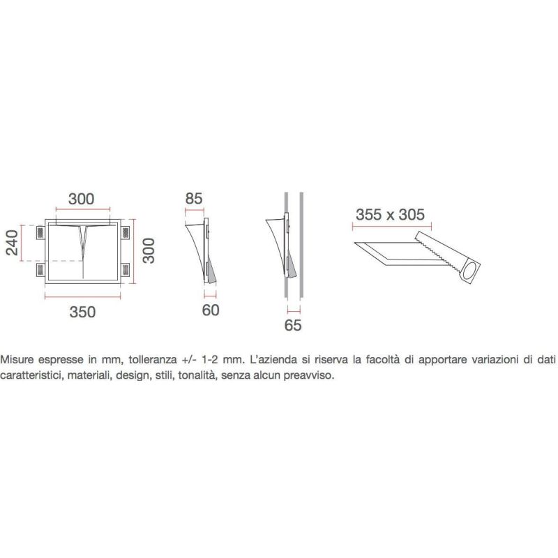 2369A BELFIORE 9010 INCASSO IN CRISTALY VERNICIABILE A LED INTEGRATO DA 13W 9010 BELFIORE - Cristalensi Shop Online