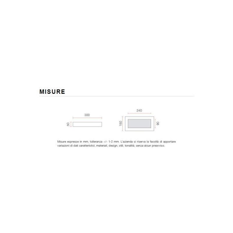 8284 BELFIORE APPLIQUE RETTANGOLARE VERNICIABILE CON VETRO 30 CM 9010 BELFIORE - Cristalensi Shop Online