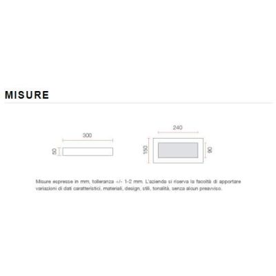 8284 BELFIORE APPLIQUE RETTANGOLARE VERNICIABILE CON VETRO 30 CM 9010 BELFIORE - Cristalensi Shop Online