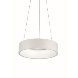 HOOP SOSPENSIONE CIRCOLARE DIAMETRO 45 CM A LED 32W 3000K IN METALLO BIANCO Pan International - Cristalensi Shop Online